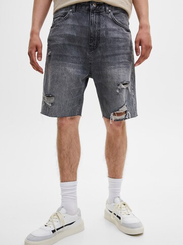 Pull&Bear Loosefit Jeans in Grijs: voorkant