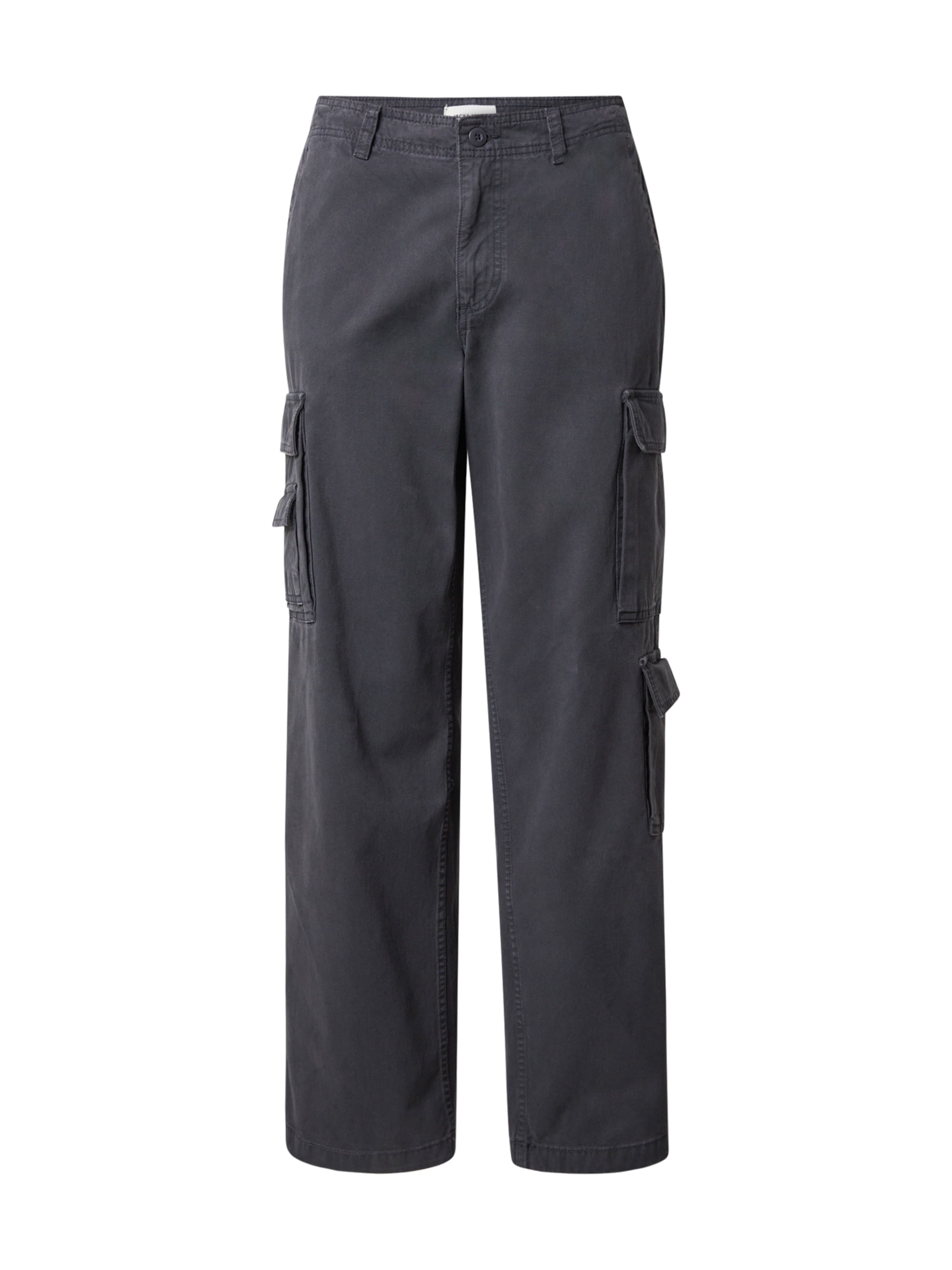 JACK & JONES Wide leg Cargobyxa i grå: framsida