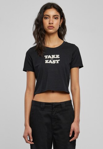 Days Beyond Shirt 'Take It Daisy' in Zwart: voorkant