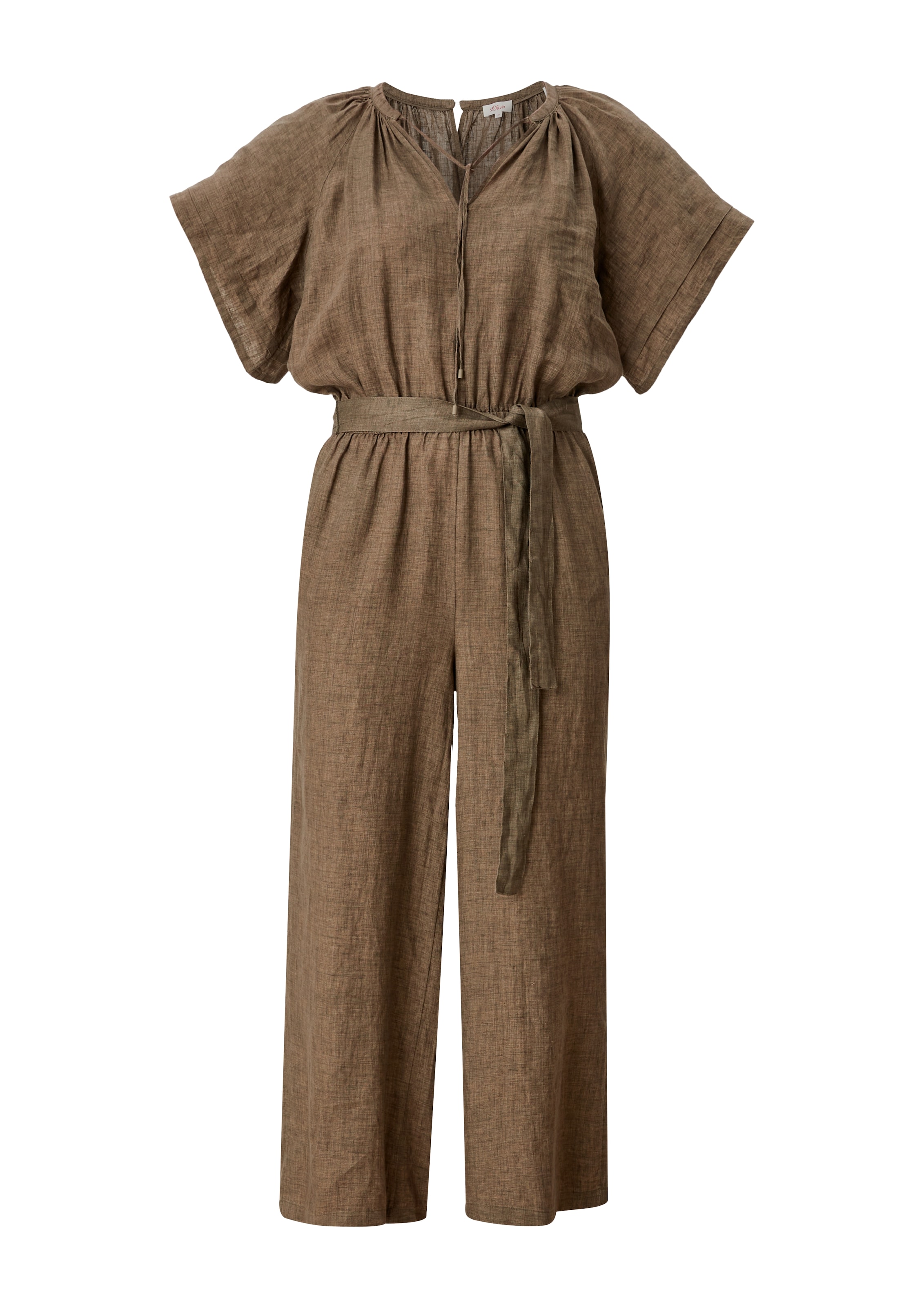 s.Oliver Jumpsuit in Bruin: voorkant