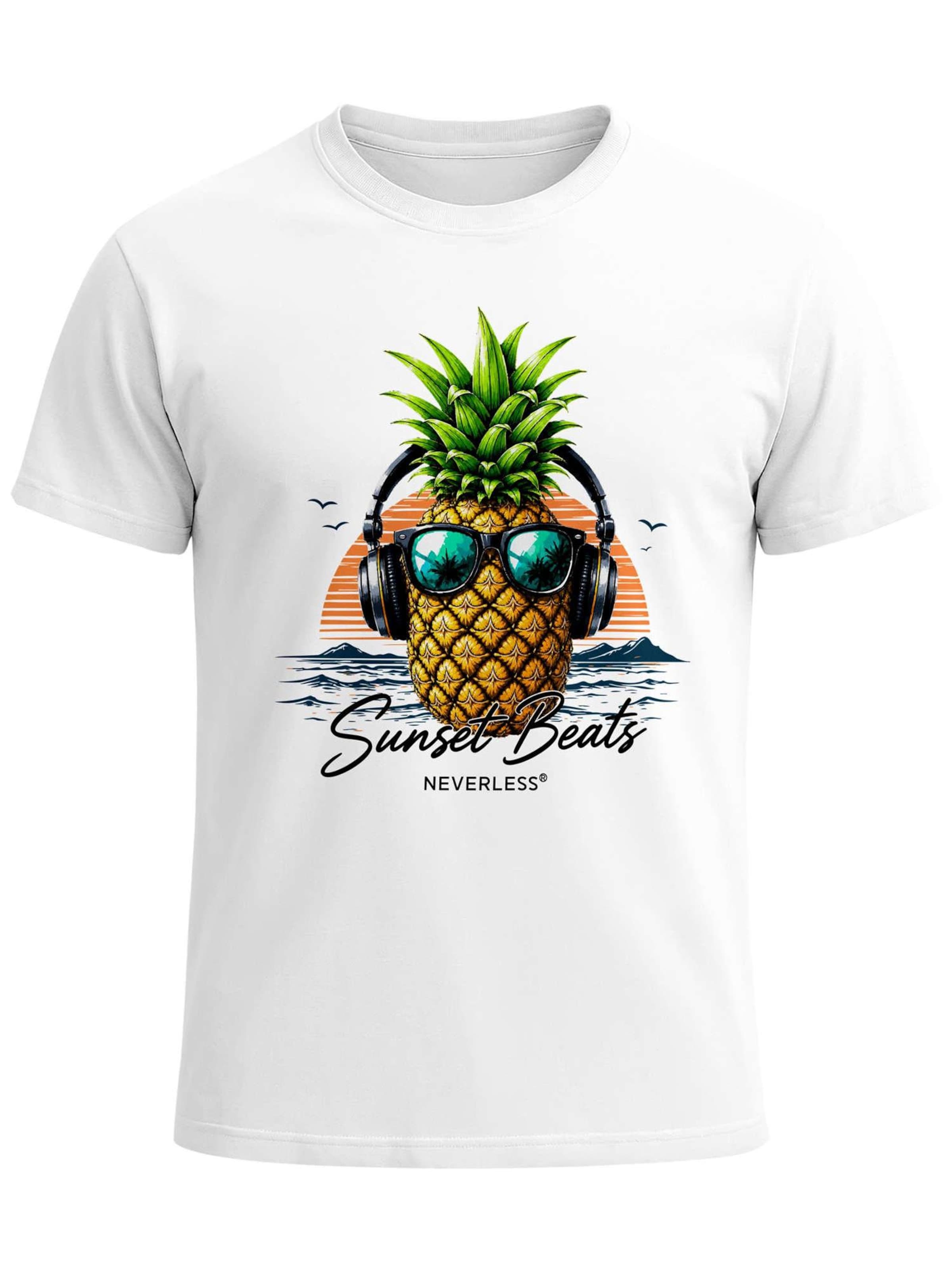 Neverless Shirt 'Sunset Beats' in White: front