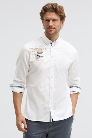 Gaastra Regular fit Button Up Shirt in White: front