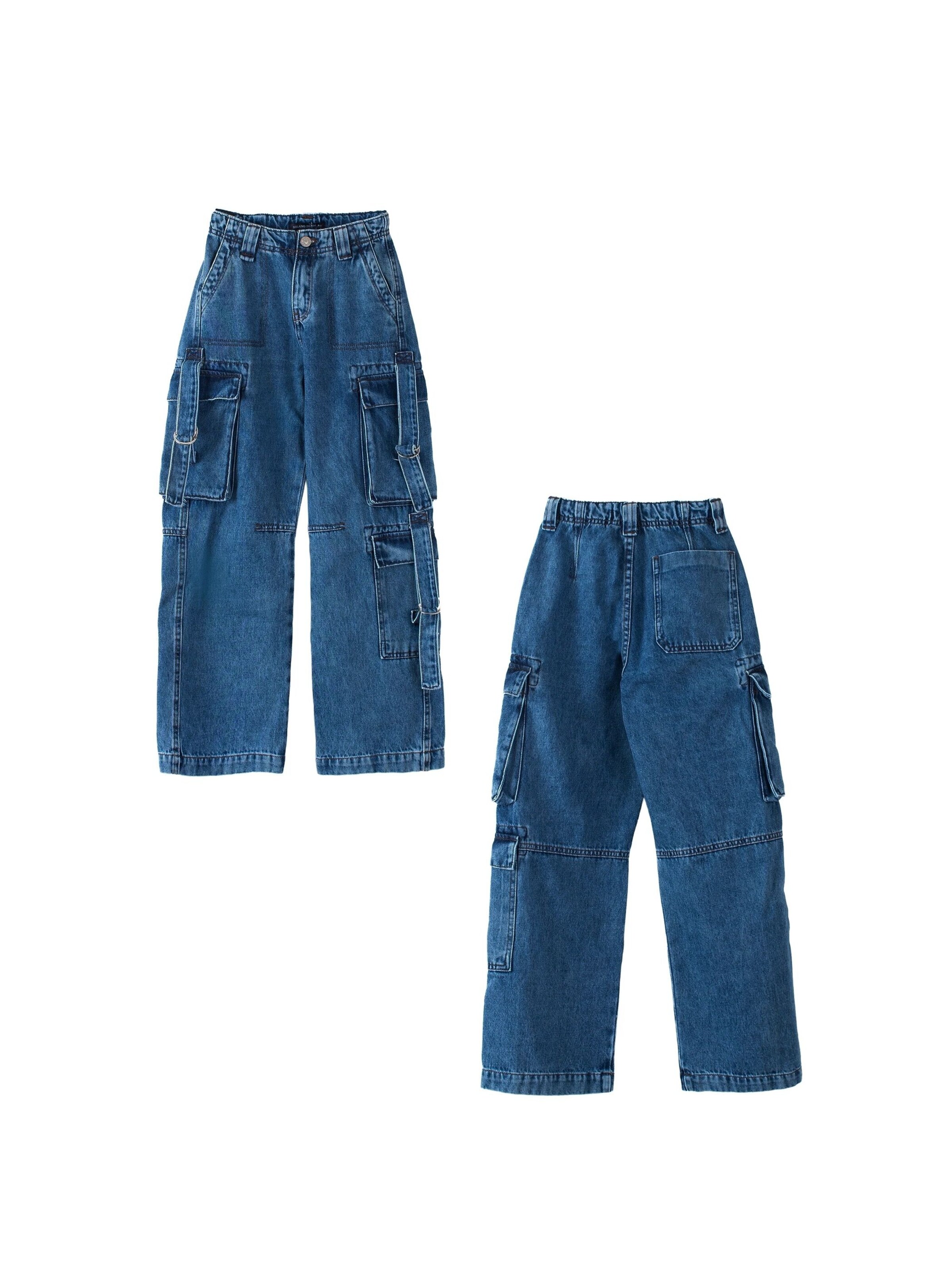 Solang Regular Hose Multicargo-Jeans in Blau
