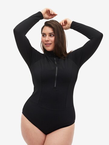 Swim by Zizzi Swimsuit in Black: front