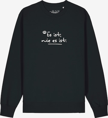Watapparel Sweatshirt 'Es Ist Wie Es Ist' in Zwart: voorkant