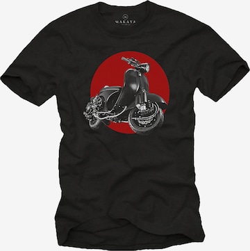 MAKAYA Shirt 'Race Scooter' in Black: front