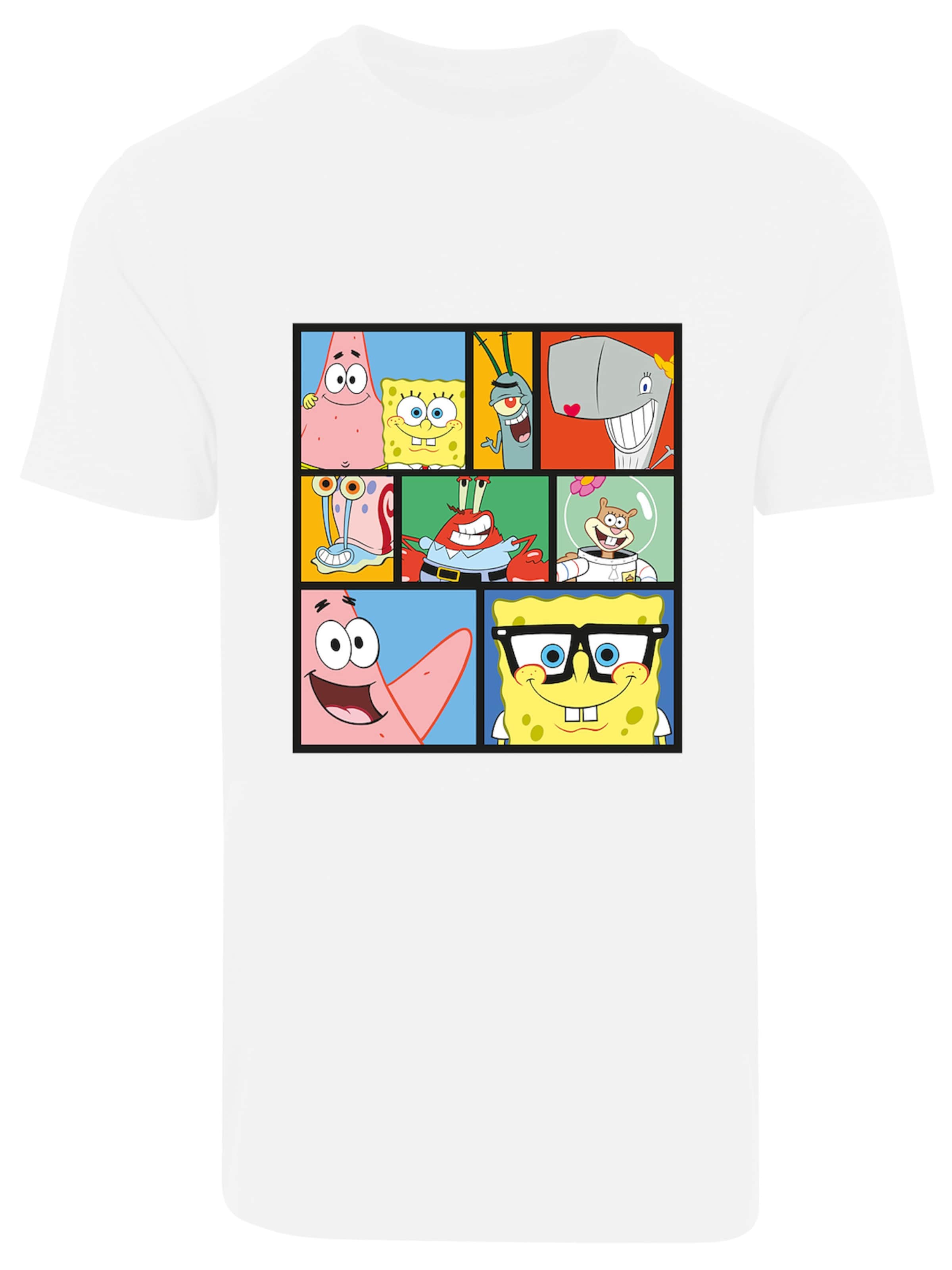 F4NT4STIC T-Shirt 'Spongebob Schwammkopf' in Weiß: Vorderseite