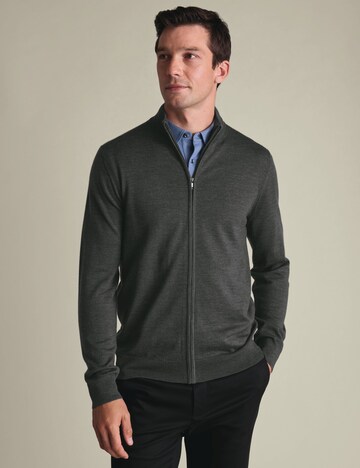 Charles Tyrwhitt Strickjacke in Grau: Vorderseite