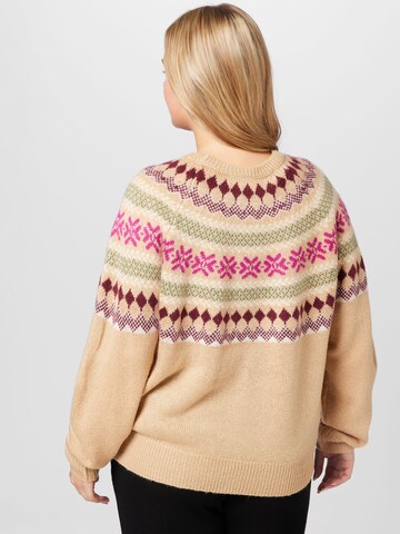 Noisy May Curve Sweter w kolorze beżowy