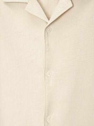 Pull&Bear Comfort fit Button Up Shirt in Beige