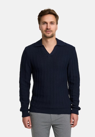 JEFF Trui 'JFTruman' in Blauw: voorkant