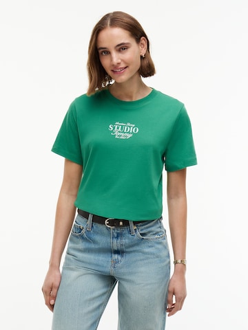 T-shirt TOMMY HILFIGER en vert : devant