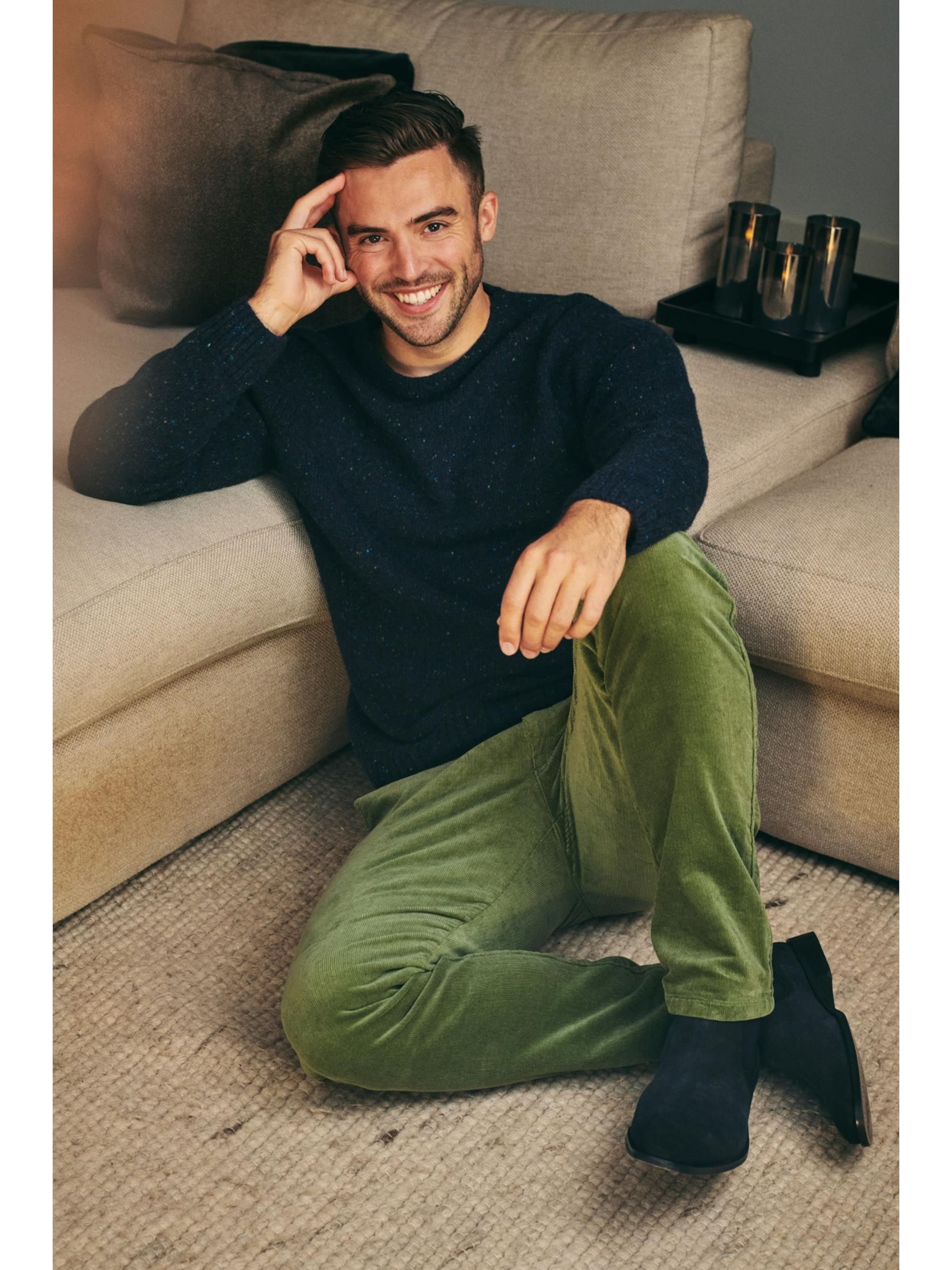 Suitable Regular Chino Pants 'Plato' in Green