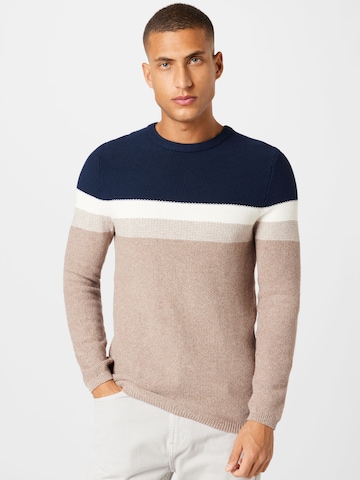 Key Largo Regular fit Sweater 'HANSI' in Beige: front