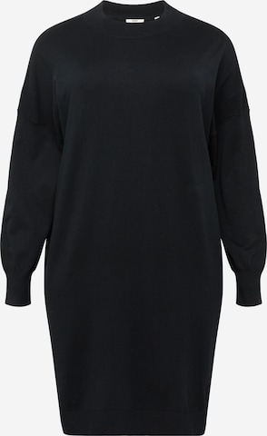 Esprit Curves Knitted dress in Black: front