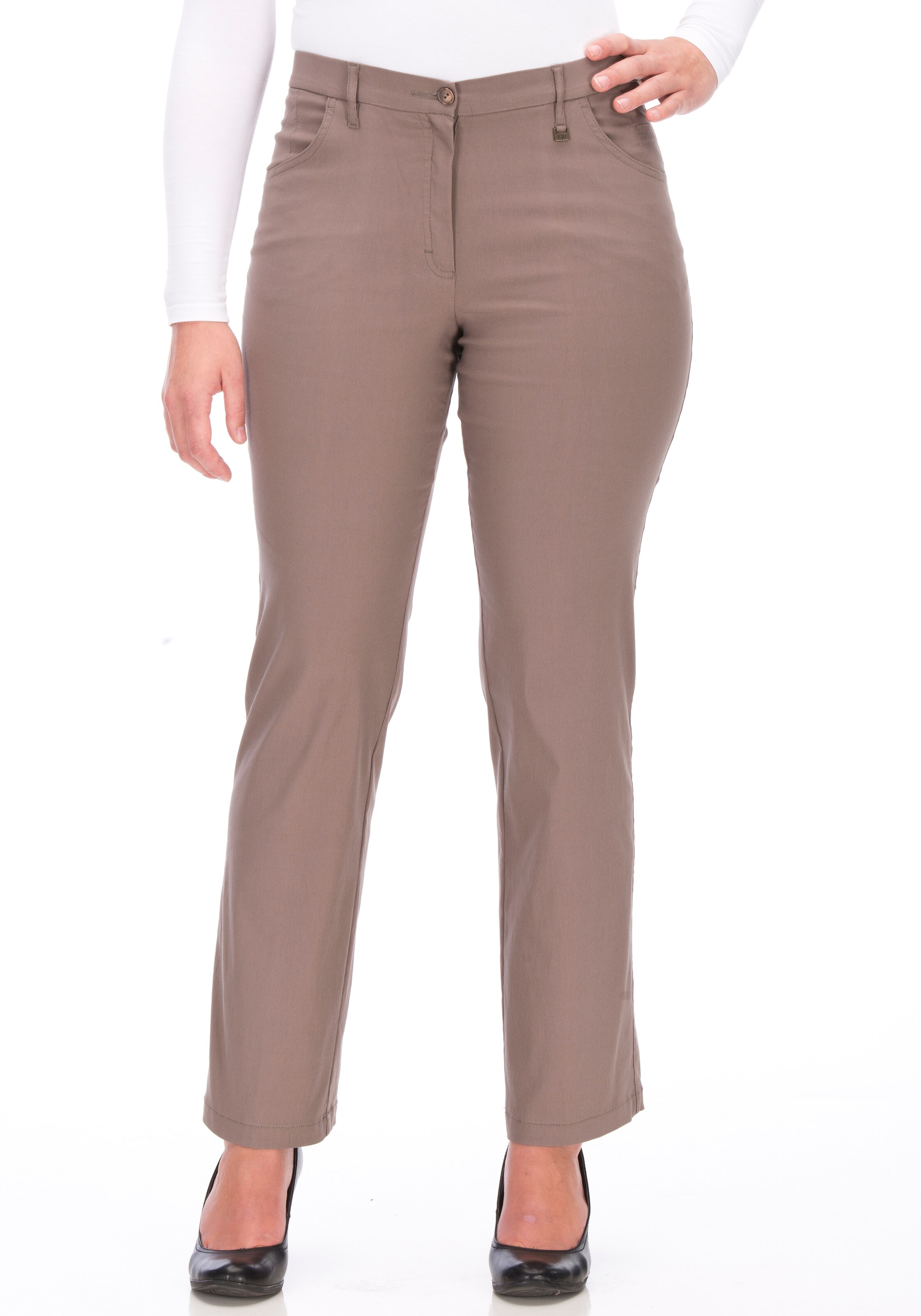 KjBRAND Regular Pants in Beige: front
