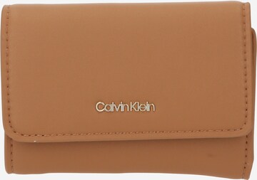 Calvin Klein Wallet 'Trifold XS' in Brown: front