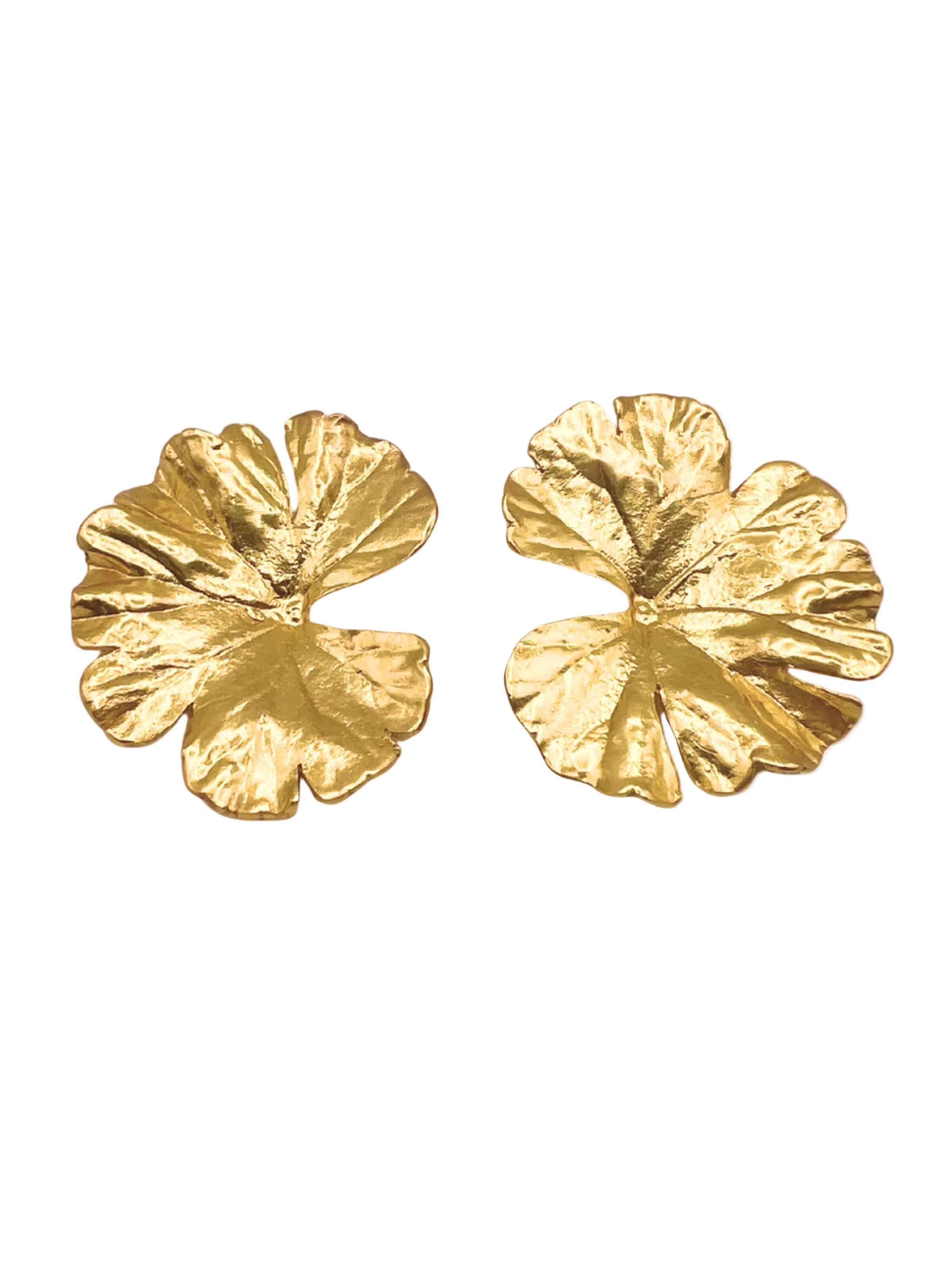 Boucles d'oreilles 'Flora Rise' Les Reines en or : devant