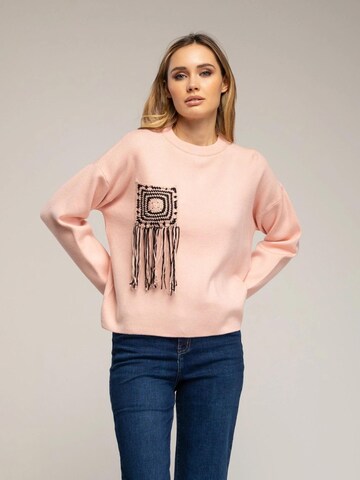 Pull-over 'Jersey de punto con bolsillo  y  detalle de crochet (ROSA)' Tantra en rose
