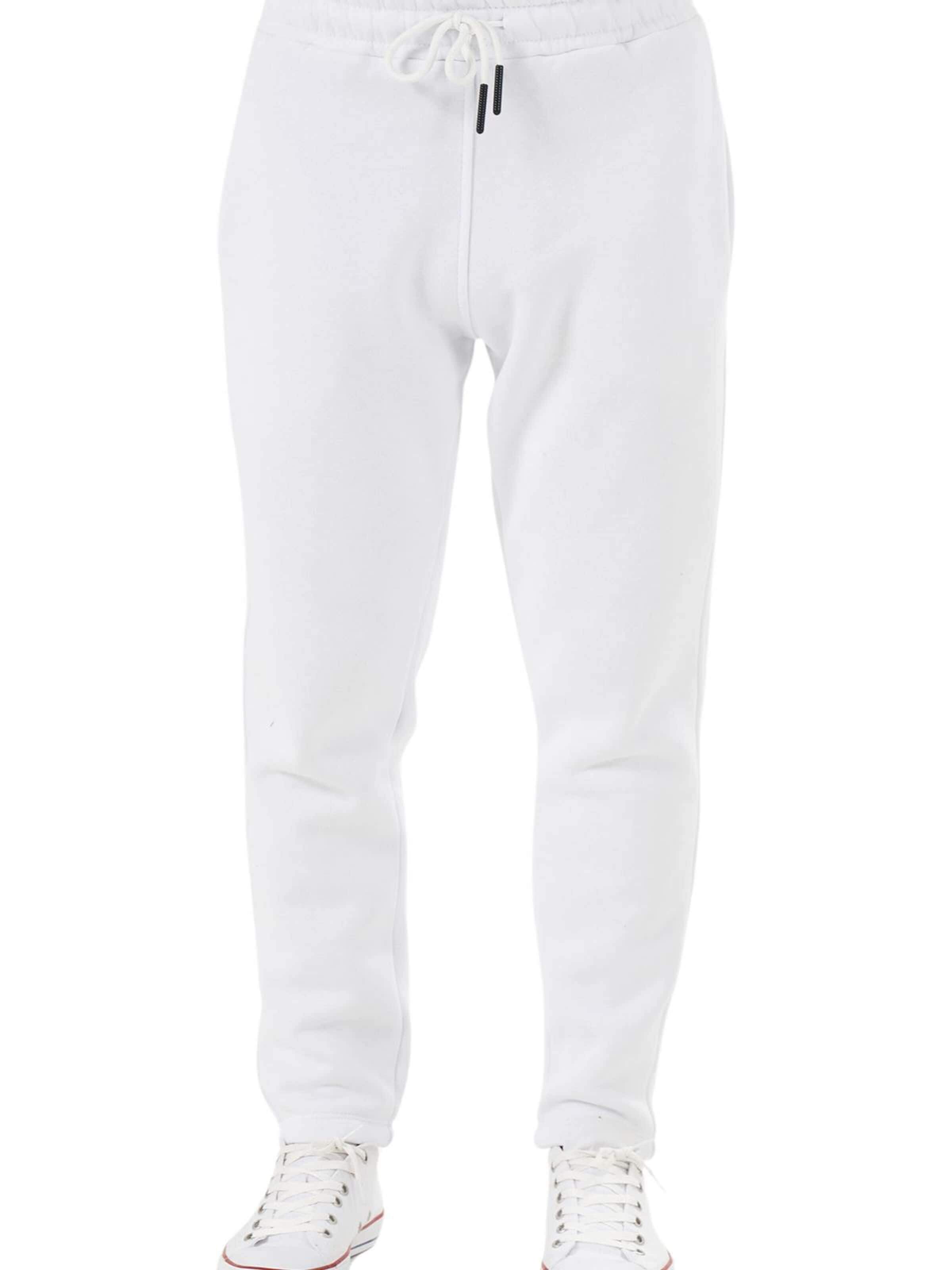 LOUIS LECLER Slim fit Trousers 'Lucien' in White