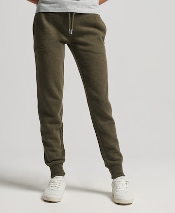 Superdry Tapered Pants in Green: front