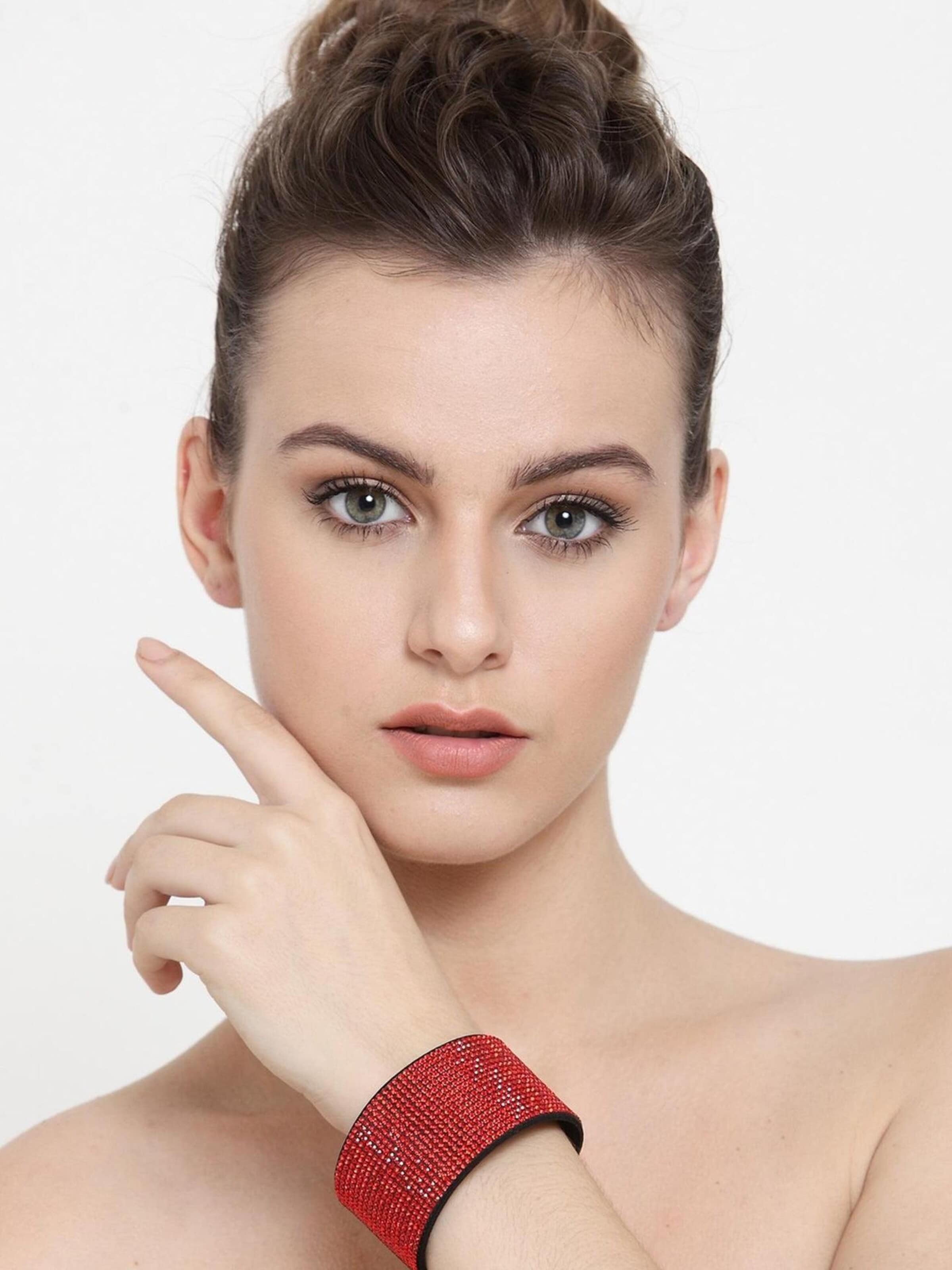 Braccialetto 'Diva' di AVANT-GARDE PARIS in rosso: frontale