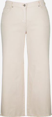 Ulla Popken Wide Leg Jeans '804158'  (GOTS) in Beige: predná strana