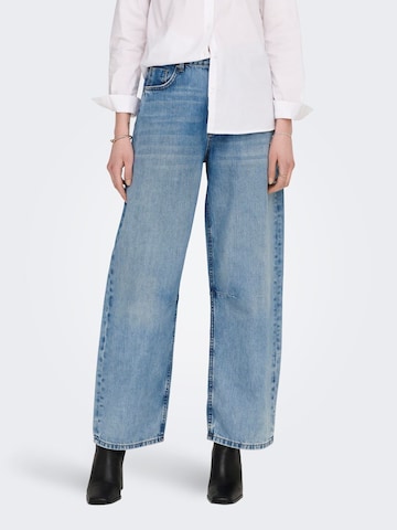 ONLY Wide leg Jeans in Blauw: voorkant