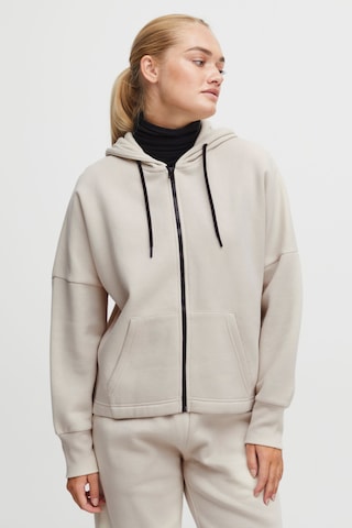 Oxmo Sweatjacke 'Sanice' in Beige: Vorderseite