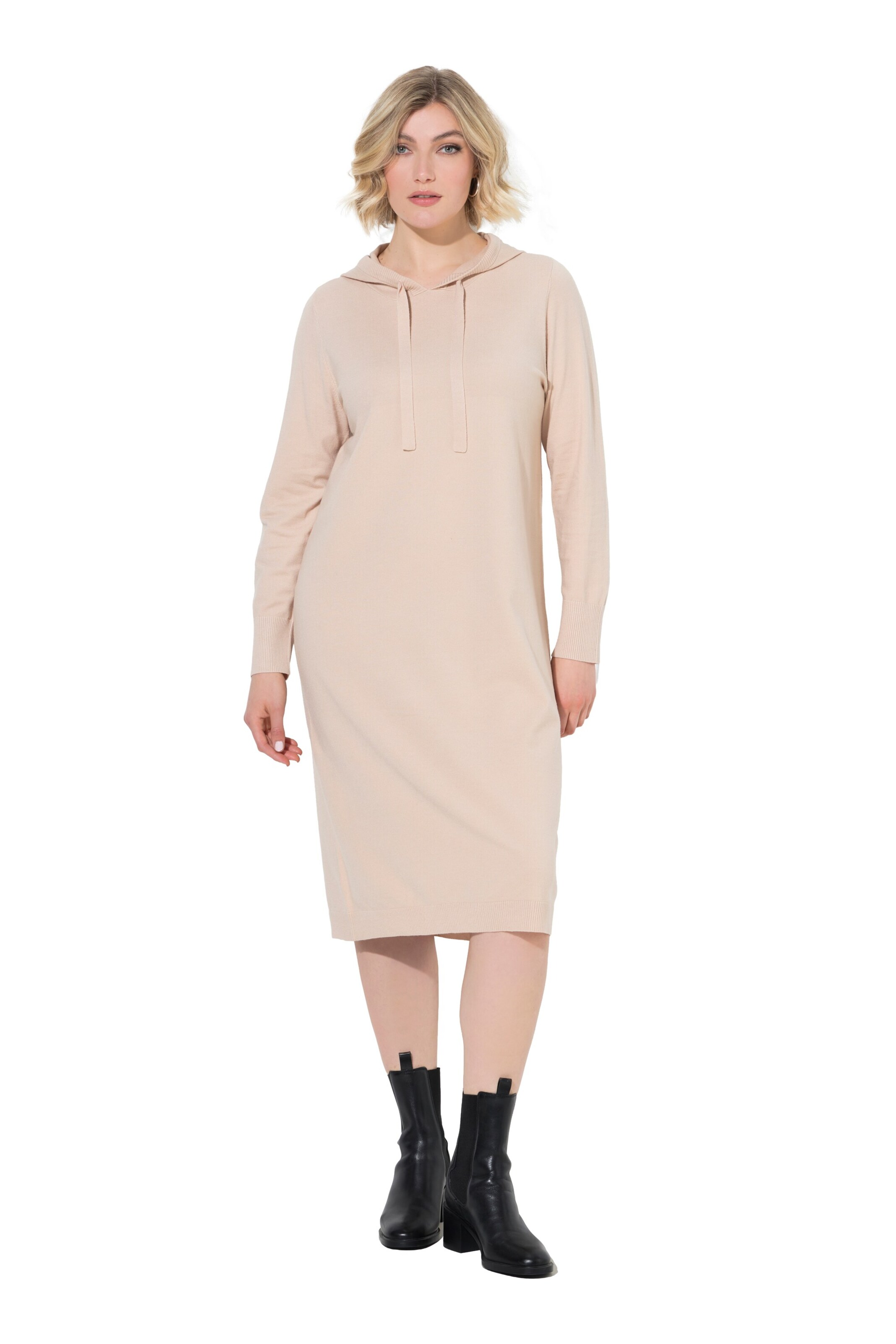 Ulla Popken Knit dress in Beige: front
