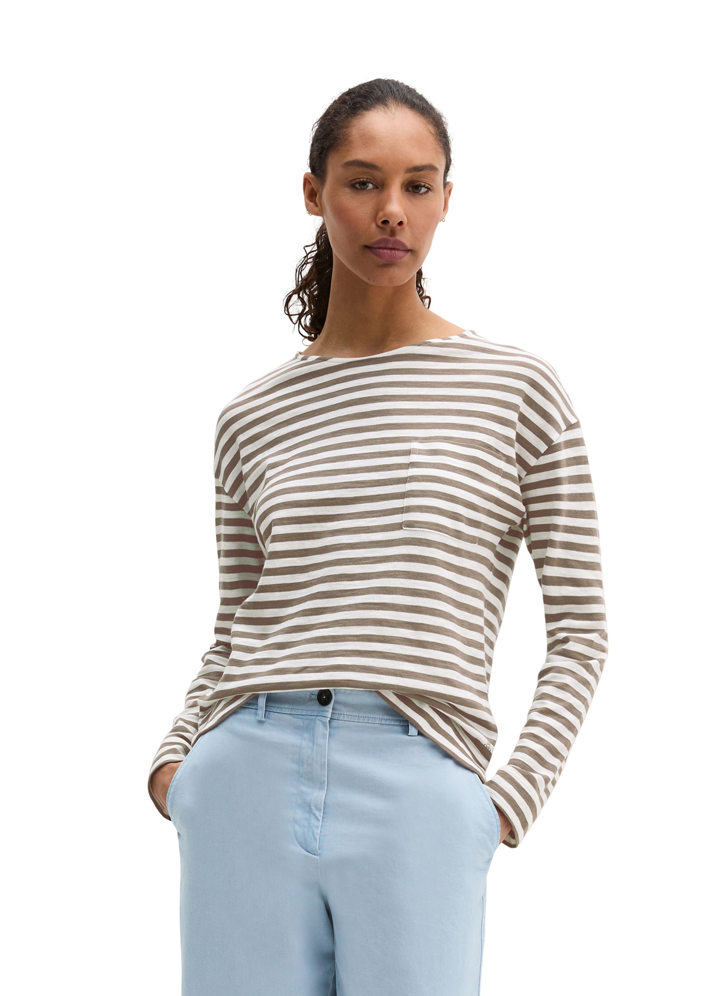 T-shirt Marc O'Polo en marron : devant