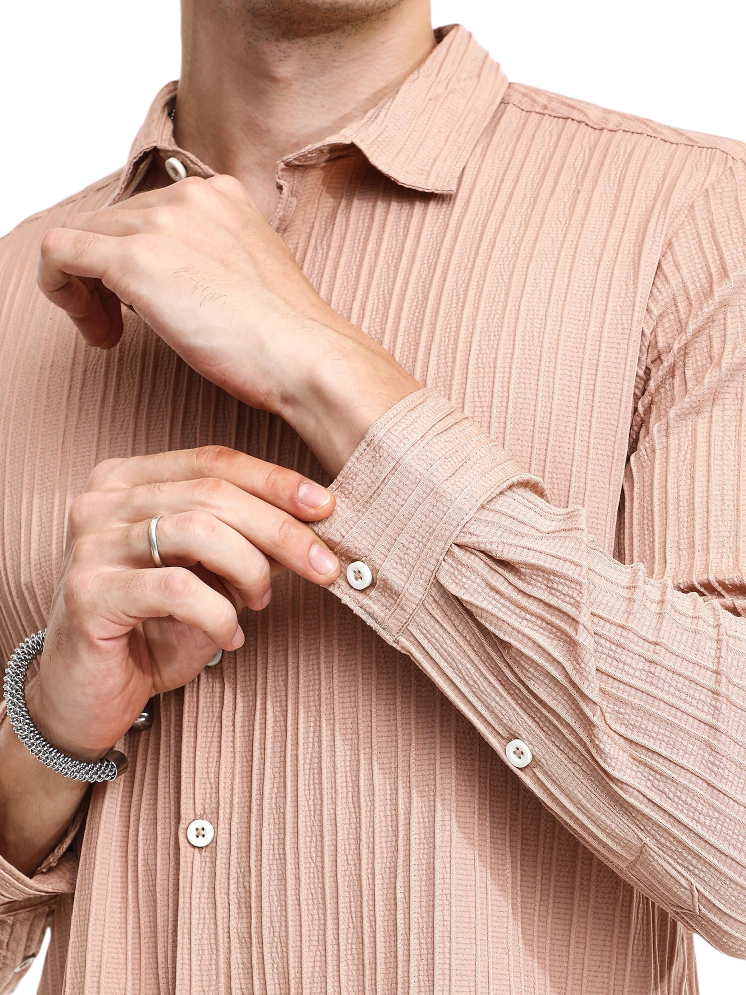 Campus Sutra Regular fit Button Up Shirt 'Tillie' in Beige