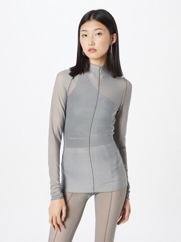 Oval Square Blouse 'Sassy' in Grey: front