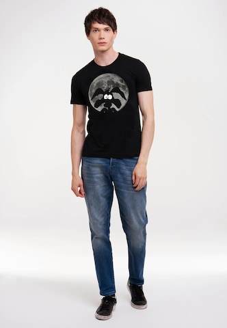 LOGOSHIRT T-Shirt 'Looney Tunes - Coyote Mond' in Schwarz