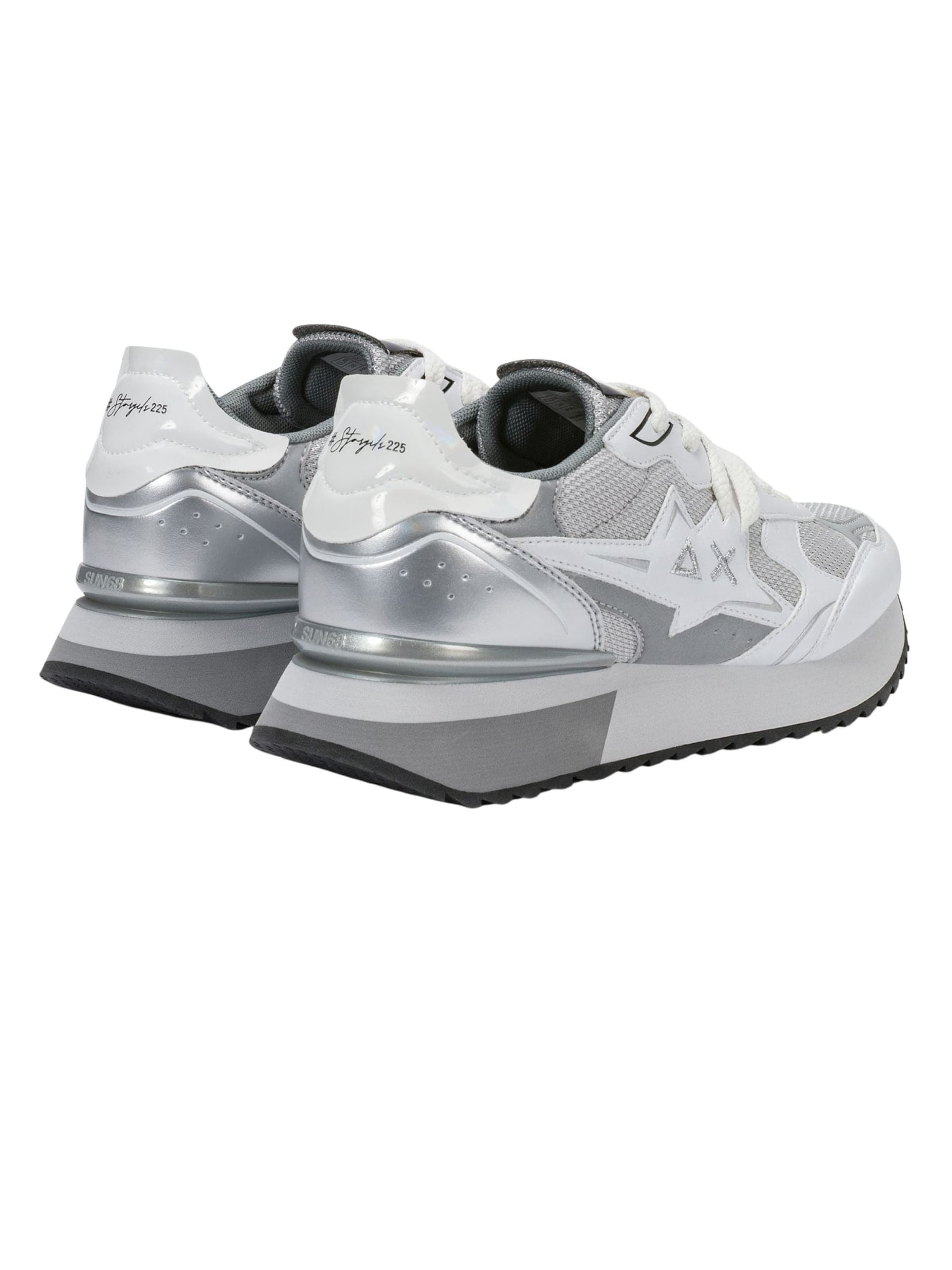 SUN68 Sneakers laag 'Stargirl Glow Sneakers in PU and Mesh' in Wit