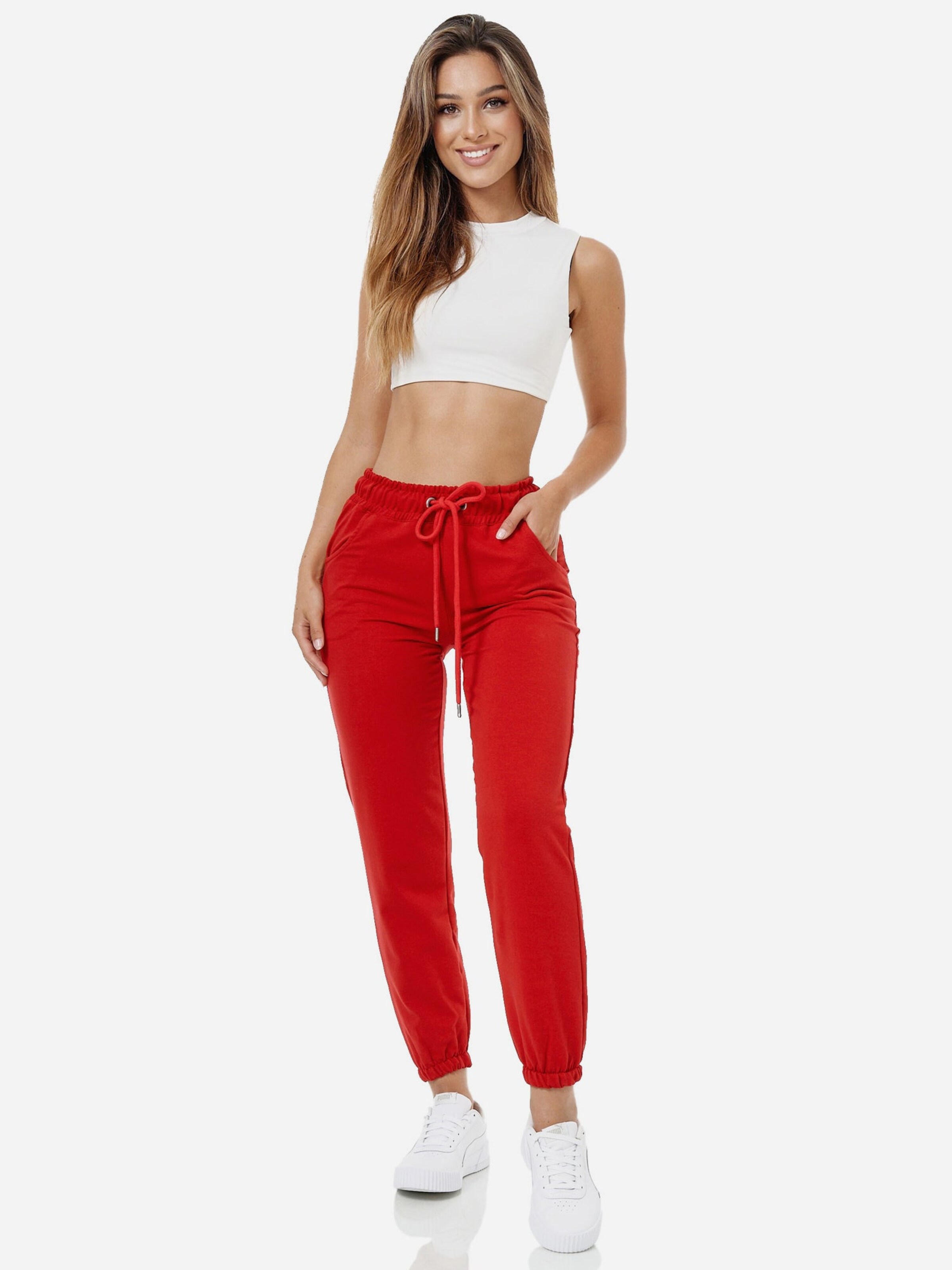 Pantalon de sport 'F300' Tazzio en rouge : devant