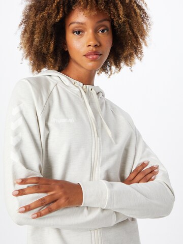 Hummel Athletic Zip-Up Hoodie in White