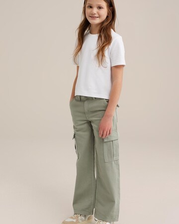 WE Fashion Широкий Штаны в Зеленый