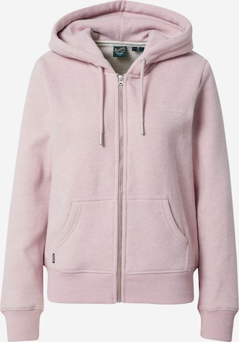 Superdry Zip-Up Hoodie 'Essential' in Pink: front