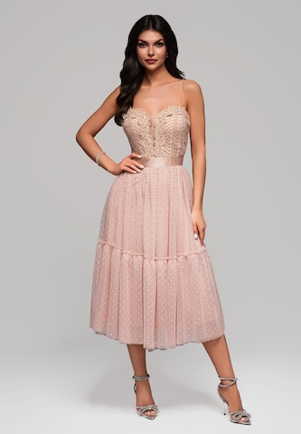 Robe de soirée Ombre en rose : devant