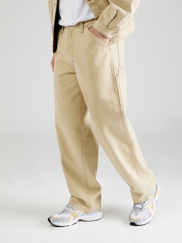 LEVI'S ® Loosefit Jeans 'Silvertab Baggy Carpenter' in Beige: voorkant