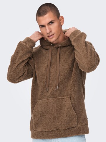 Only & Sons Sweatshirt 'Remy' in Brown