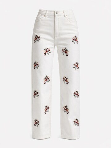 IT'S BASIC Regular Jeans 'STRAIGHT HIGH RISE JEANS' in Wit: voorkant