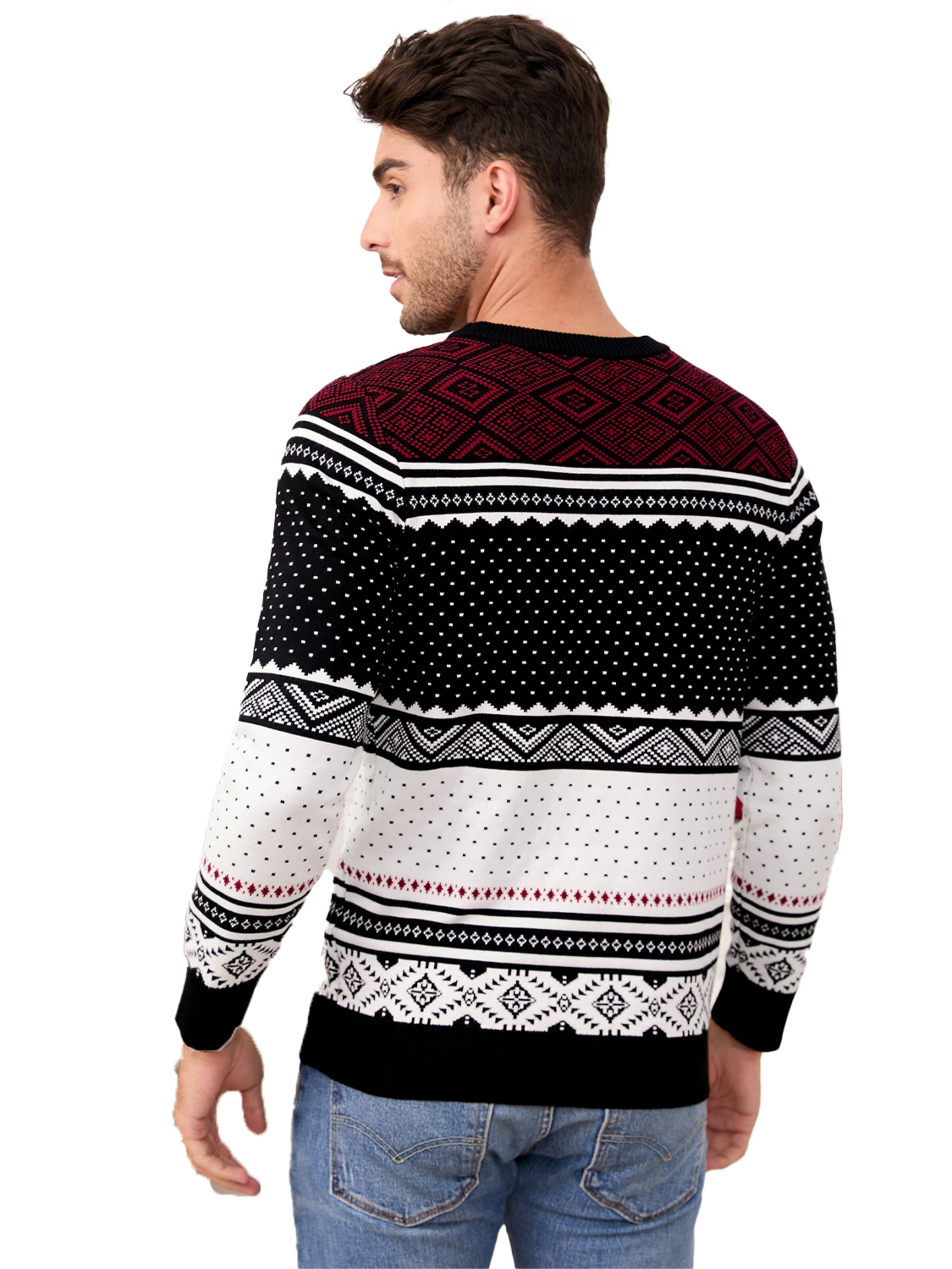KoJooin Sweter 'Rentier und Schneeflocken' w kolorze czarny