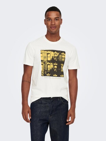 T-Shirt 'Frankie' Only & Sons en blanc : devant