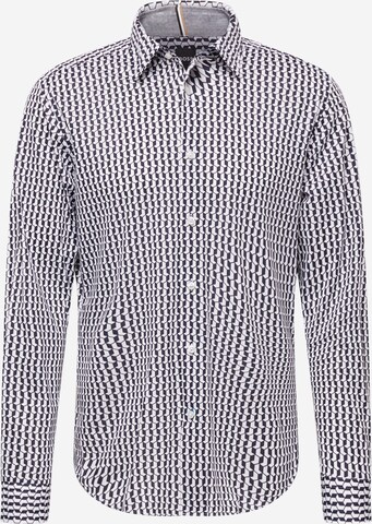BOSS Black Button Up Shirt 'Lukas' in Blue: front