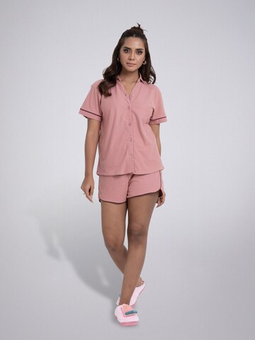 Shorty 'Leafletic Women’s Night Wear Short Set' LEAFLETIC en rose : devant