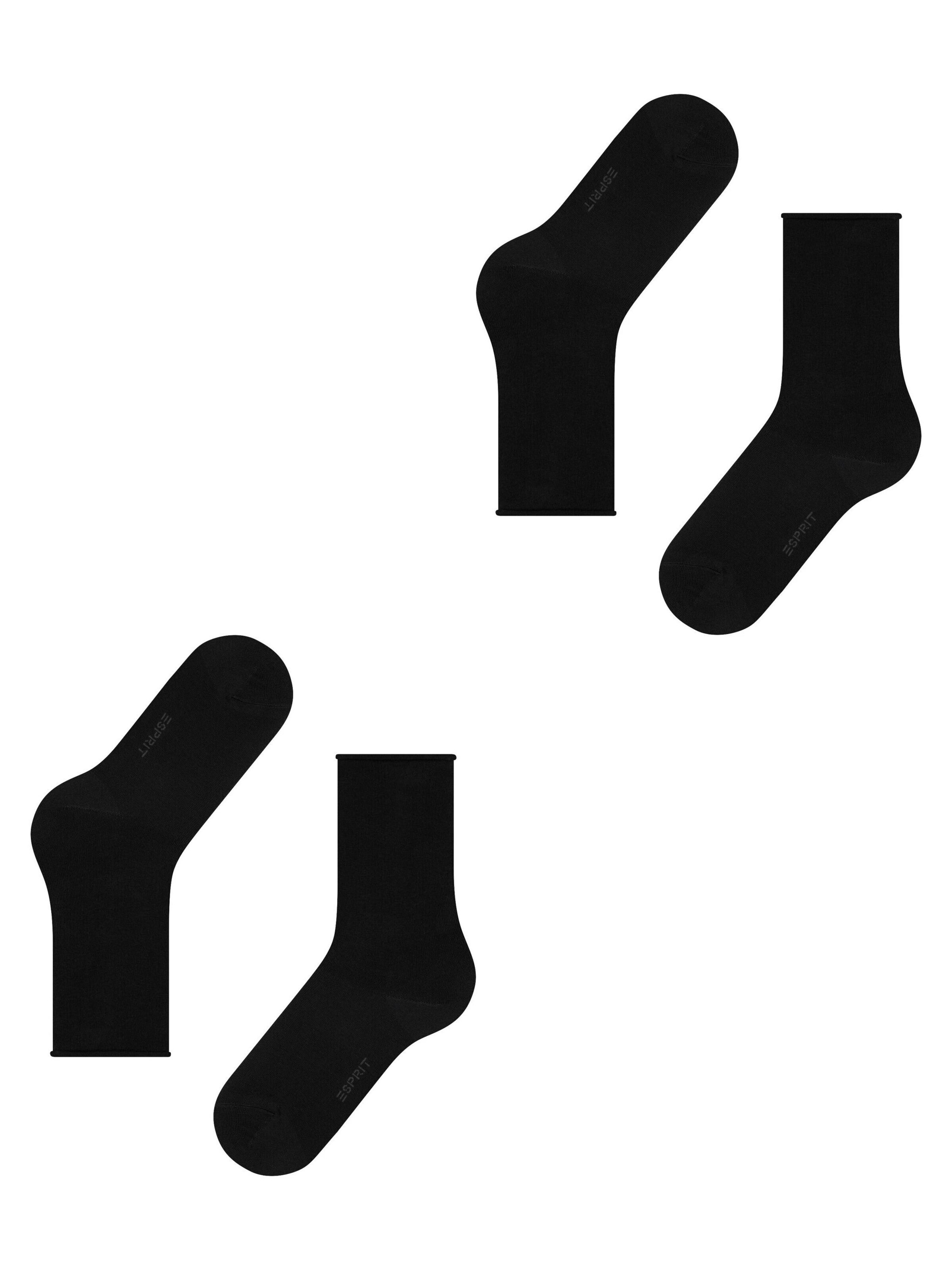 ESPRIT Socken 'Basic Pure 2-Pack'‌‌‌ in Schwarz
