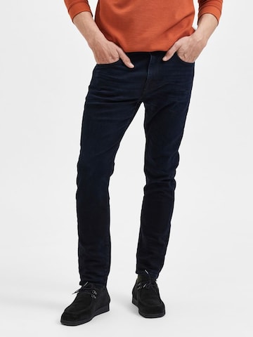 Regular Jean 'LEON' SELECTED HOMME en bleu : devant