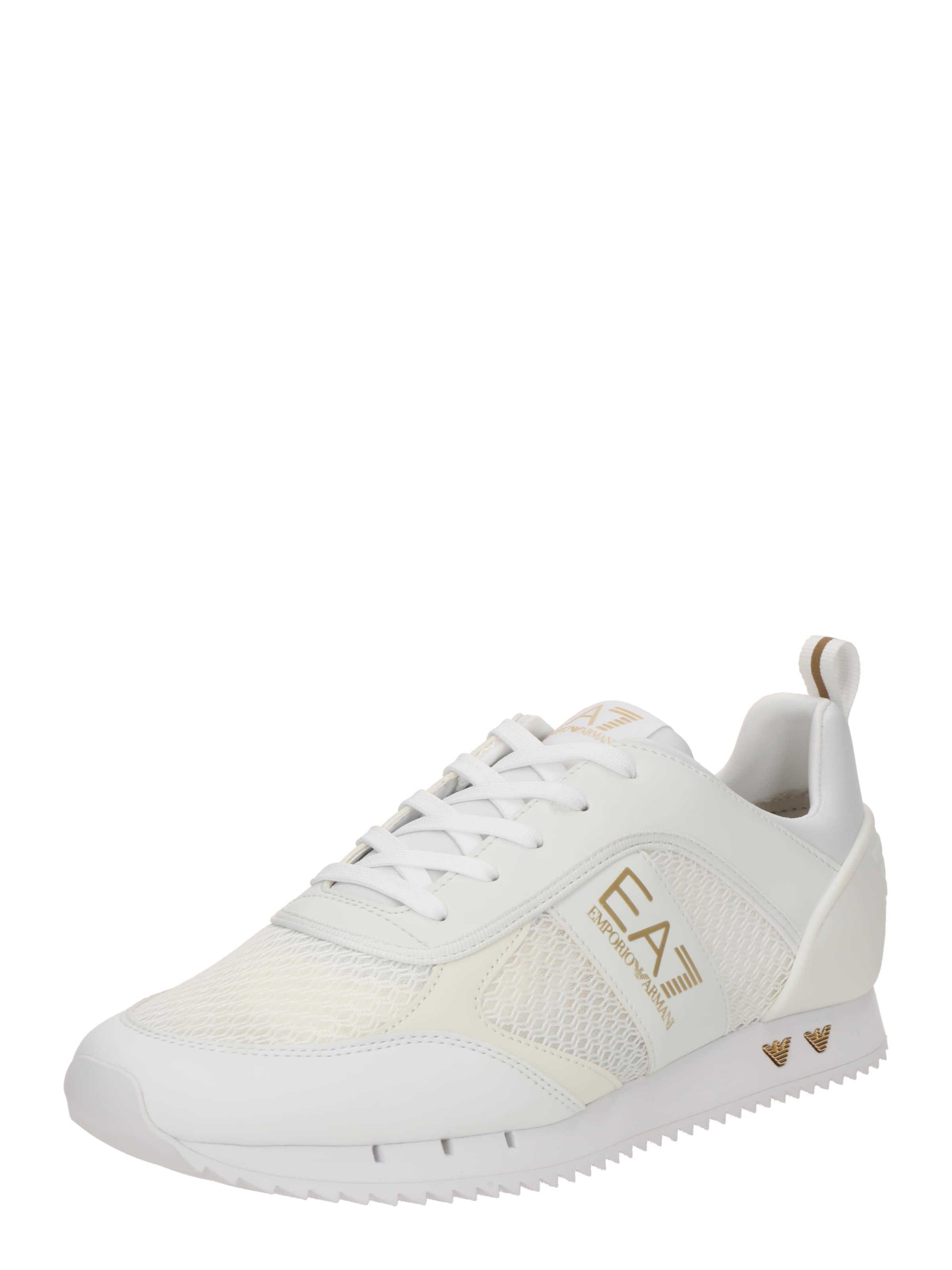 EA7 Emporio Armani Низкие кроссовки 'BLACK WHITE' в Белый: спереди